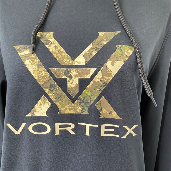 Womens Medium Hoodie Vortex Black and Camo Logo Long Sleeve Pocket - Picture 3 of 9